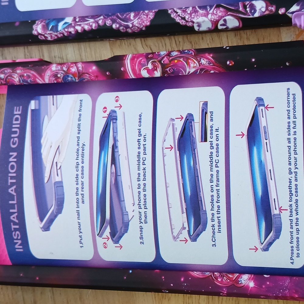 Pink and Purple Butterfly Glitter Phone Cases - Picture 2 of 3